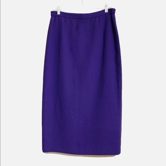 Career Dressy Lined Pencil Straight Ankle Length Maxi Skirt Purple Plum size 10 - Picture 1 of 8